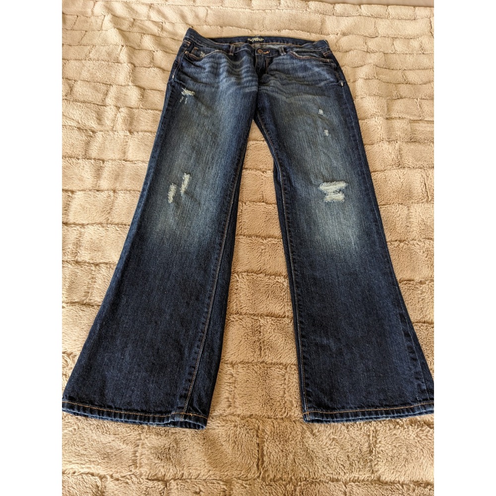 Vintage 2009 Old Navy Distressed Flare Jeans 100% Cotton Y2K LowMid Rise Size 10